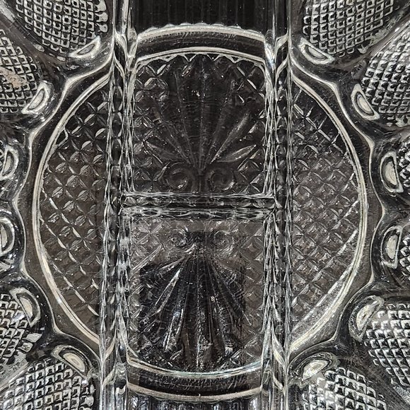 Rare Find 1950 LE Smith Heritage/567 Clear Glass, Divided Eggplate and Relish Tr - Picture 2 of 10